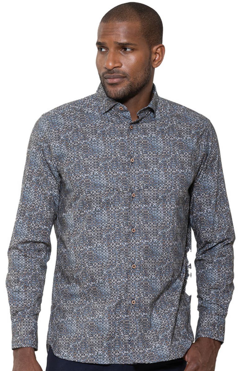 Luchiano Visconti Digital Abstract Diamond Shirt, Main, color,