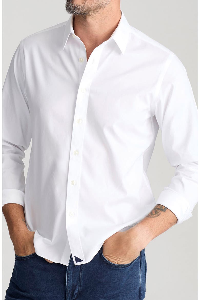 Las Cases Wrinkle Resistant Button-Up Shirt, Main, color, WHITE