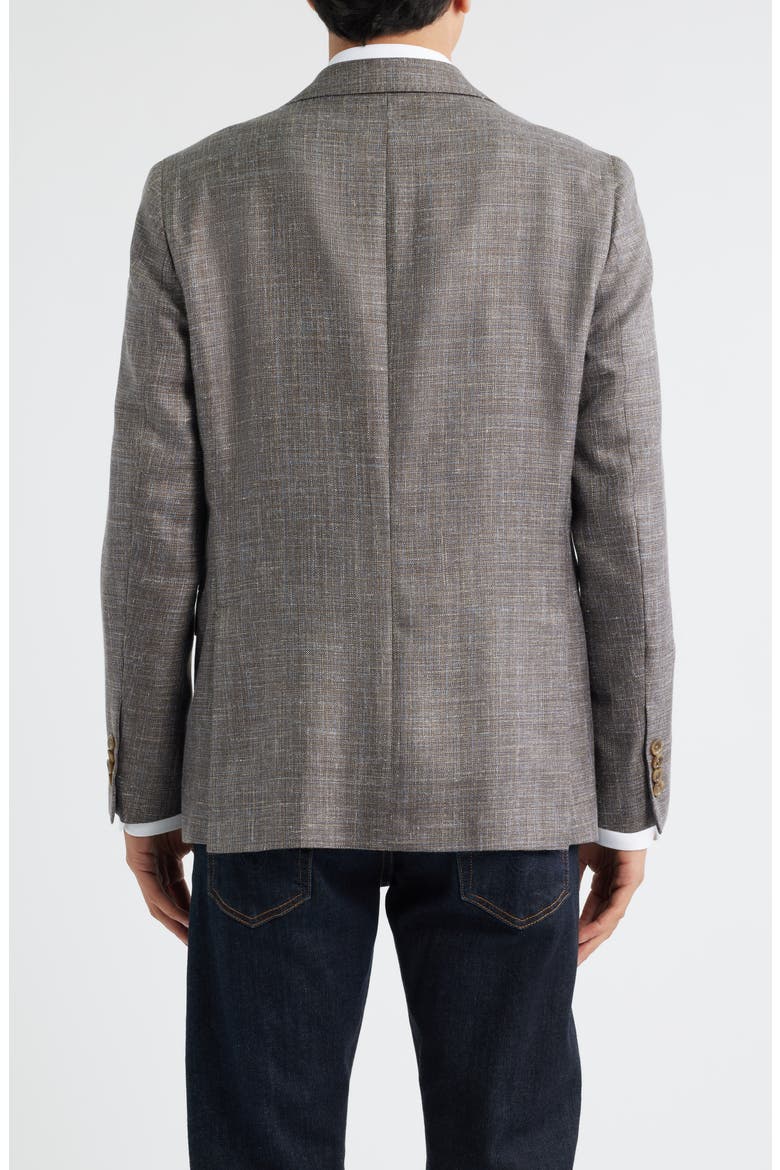 Midland Contemporary Fit Slub Wool & Silk Blend Mélange Sport Coat, Alternate, color, BROWN