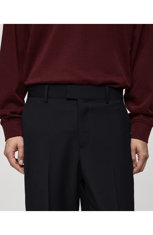 Mango Regular Fit Dress Pants In Dark Navy