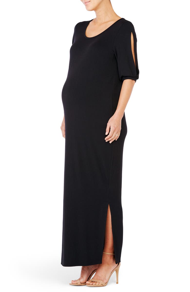 Ingrid & Isabel<sup>®</sup> Split Sleeve Knit Maternity Maxi Dress, Main, color, 
