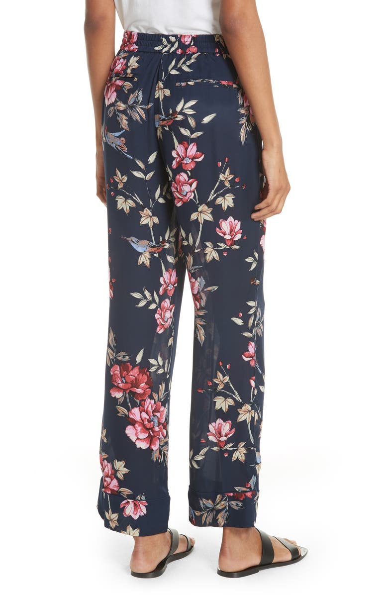 Joie Daltona Floral Silk Pants, Alternate, color, 