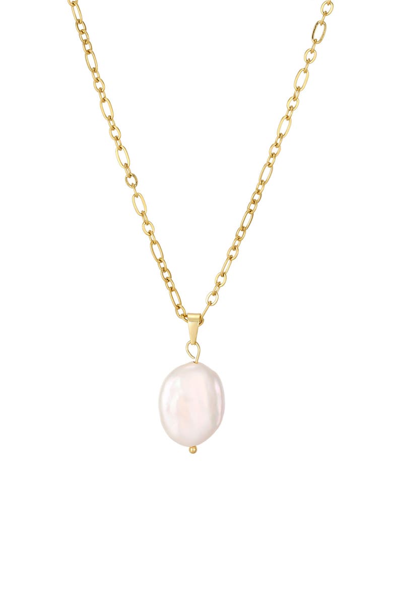 st. Moran Freshwater Pearl Pendant Necklace, Main, color, Gold/ White