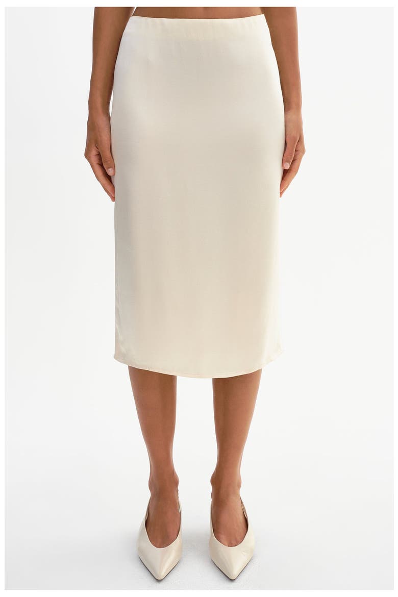 Mika Satin Skirt, Alternate, color, Cream