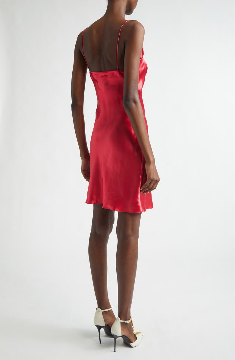 Balmain Thin Straps Satin Slipdress, Alternate, color, 4Pk Live Fuchsia