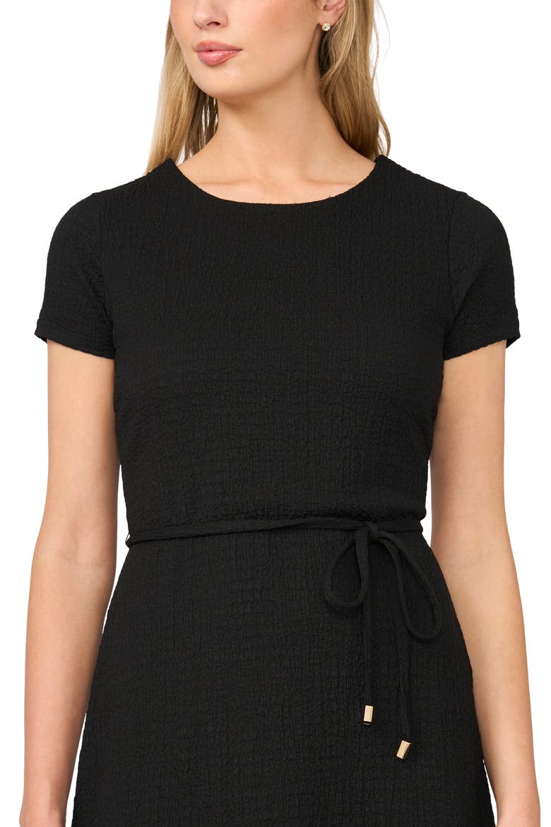 Crinkle Crepe Dress, Alternate, color, RICH BLACK