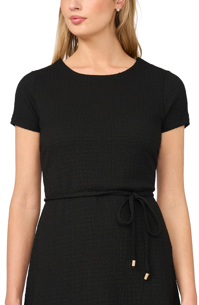 Halogen<sup>®</sup> Crinkle Crepe Dress, Alternate, color, Rich Black