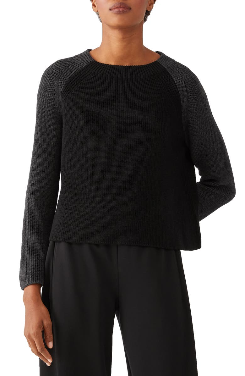 Eileen Fisher FUNNEL NECK BOX-TOP, Main, color,