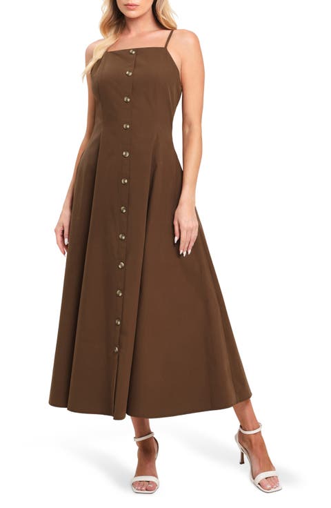 Sleevless Cotton Midi Dress