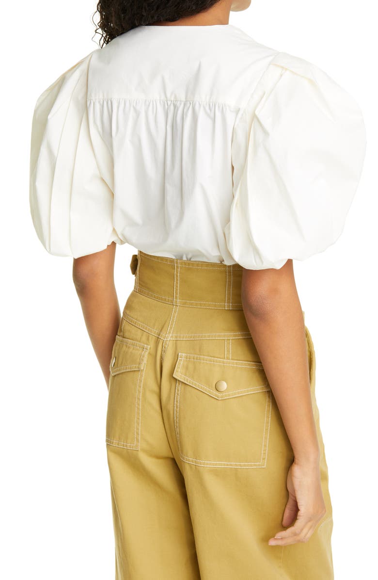 Ulla Johnson Elise Puff Sleeve Cotton Top, Alternate, color,