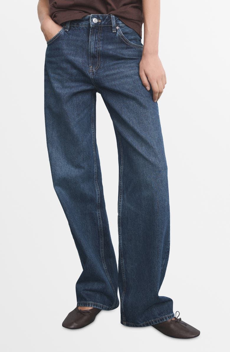 MANGO Miami Straight Leg Jeans, Main, color, Dark Blue