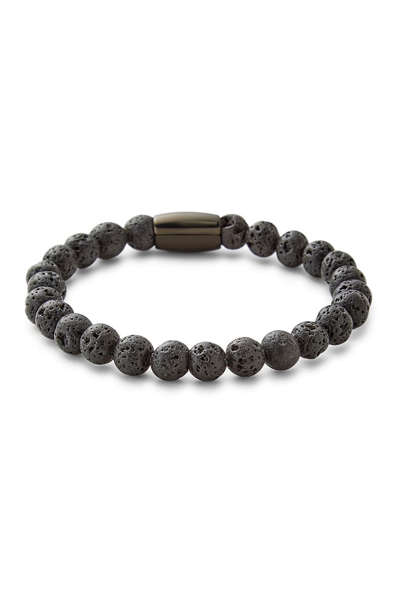 Men's Lava Rock Bead Bracelet, Main, color, BLACK
