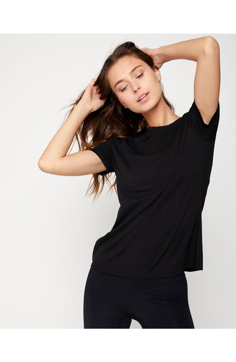Rebody Active Pima Go Short Sleeve Top, Main, color, Black
