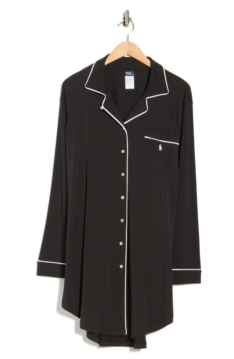 Polo Ralph Lauren Cotton Blend Sleepshirt, Main, color, Onyx