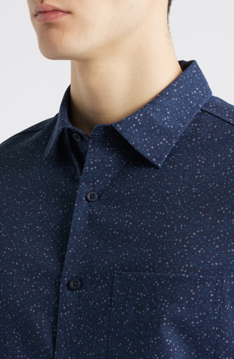 Nordstrom Floral Stretch Button-Up Shirt, Alternate, color, Navy Blazer Tiny Floral