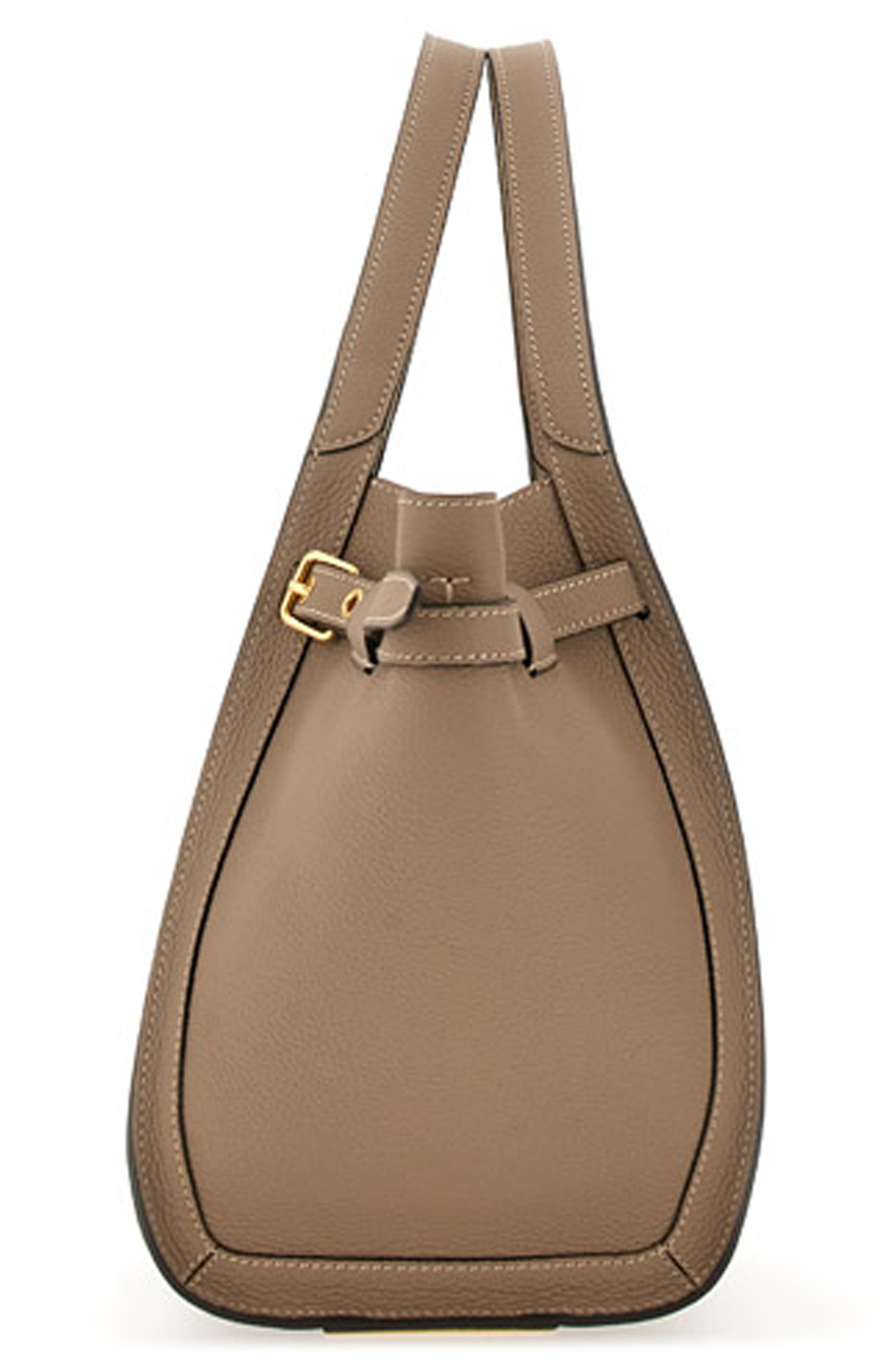 Tod
s T Timeless Leather Shopping Bag, Alternate, color, Creta Chiaro