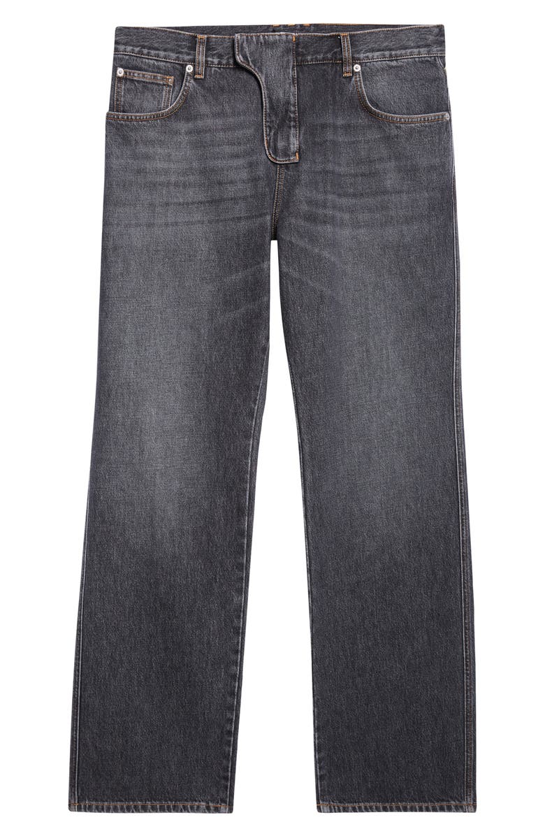 Balmain Low Waist Straight Leg Jeans, Alternate, color, Grey