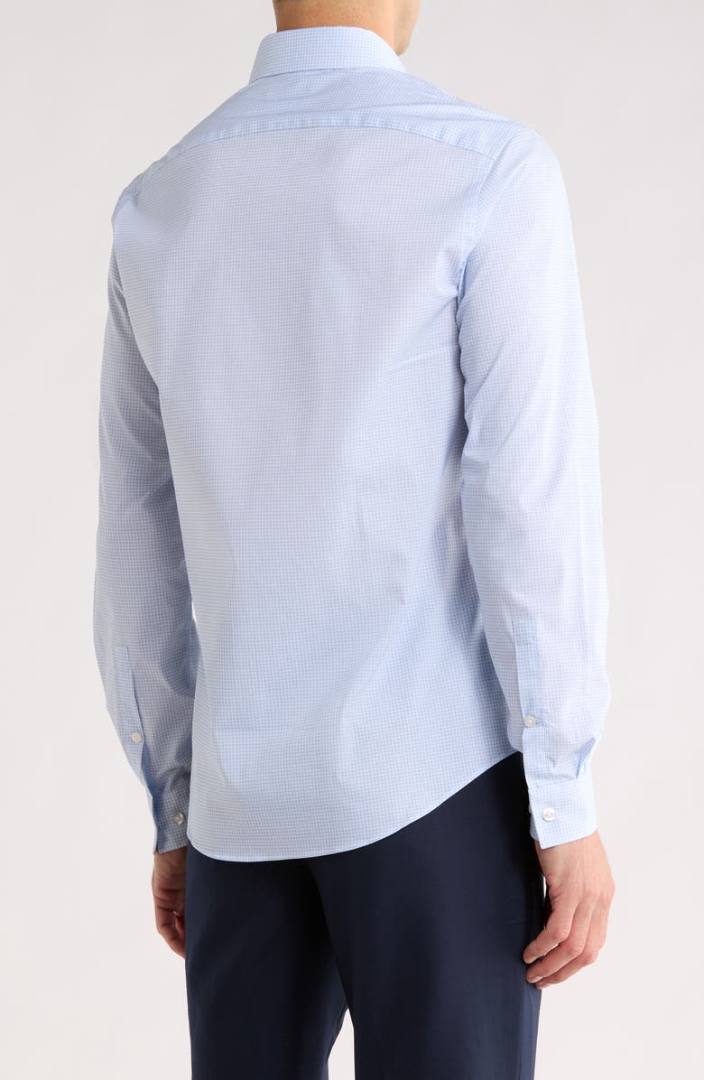 Michael Kors Slim Fit Check Stretch Dress Shirt, Alternate, color, Classic Blue