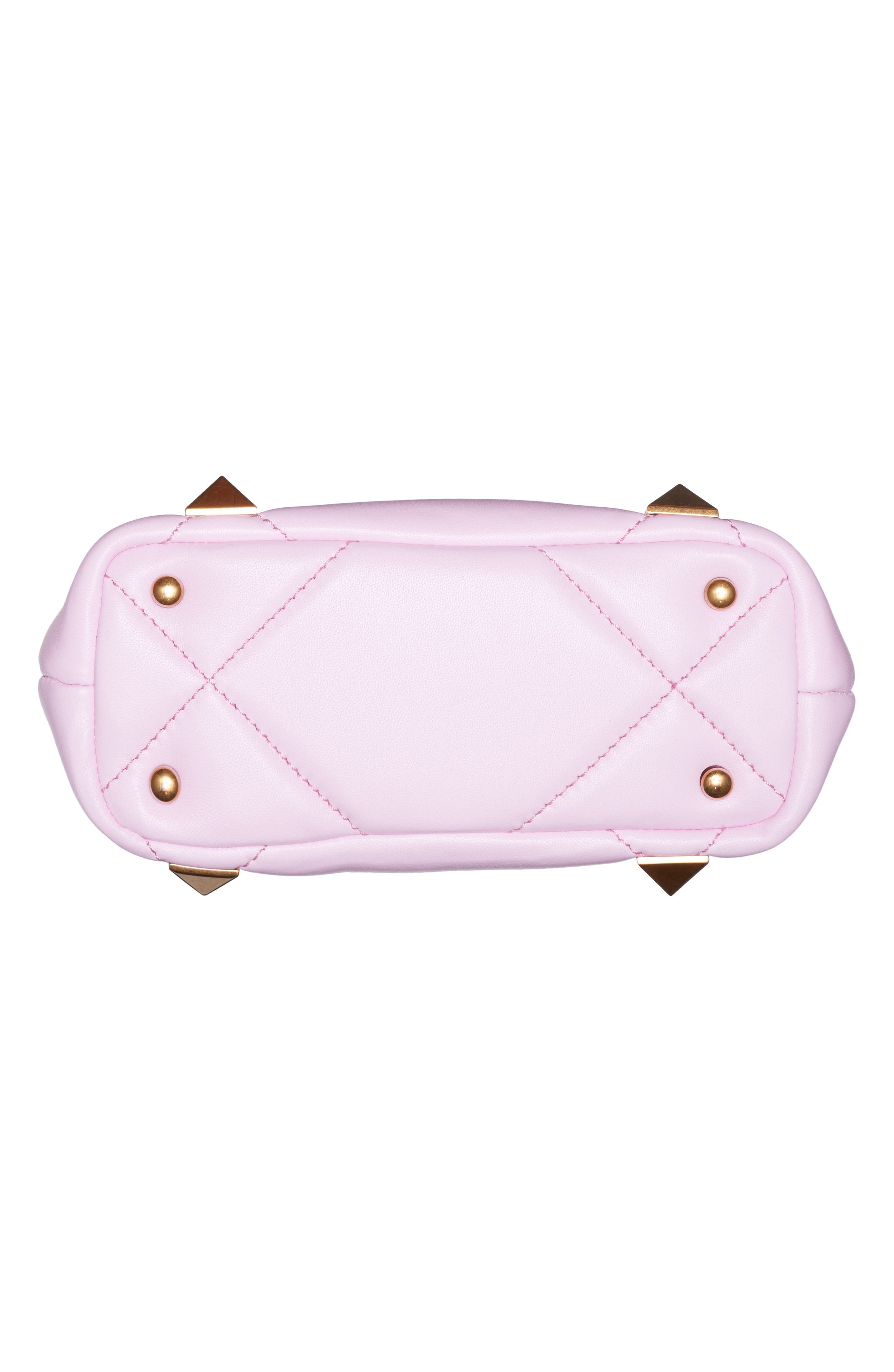 Mini Roman Stud Matelassé Leather Top Handle Bag, Alternate, color, PALE PINK