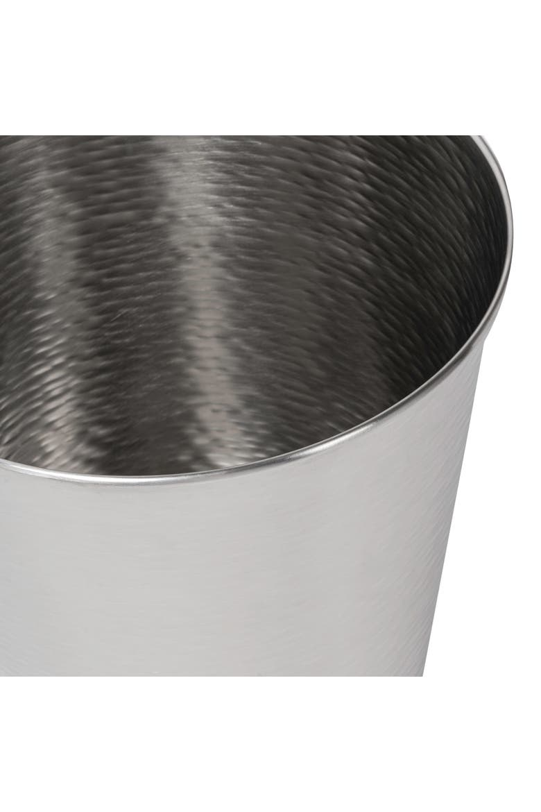 Remi Modern Classic Textured Steel 2-Gallon Wastebasket, Alternate, color, Polished Steel