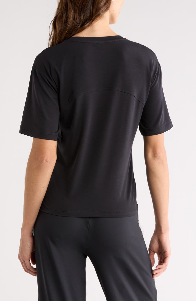 Zella Breathe Ruched Performance T-Shirt, Alternate, color, Black