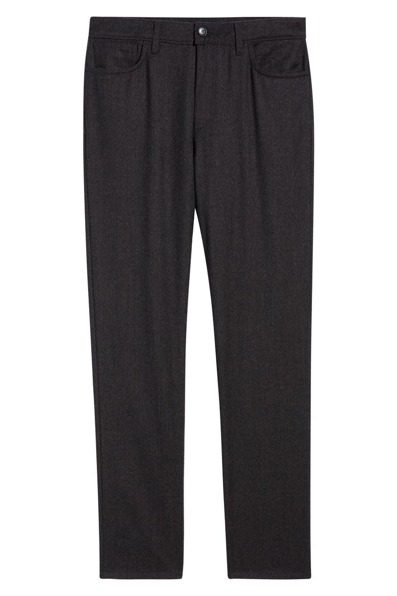 Regular Fit Lightweight Wool Flannel Pants, Alternate, color, DARK RED/BLACK