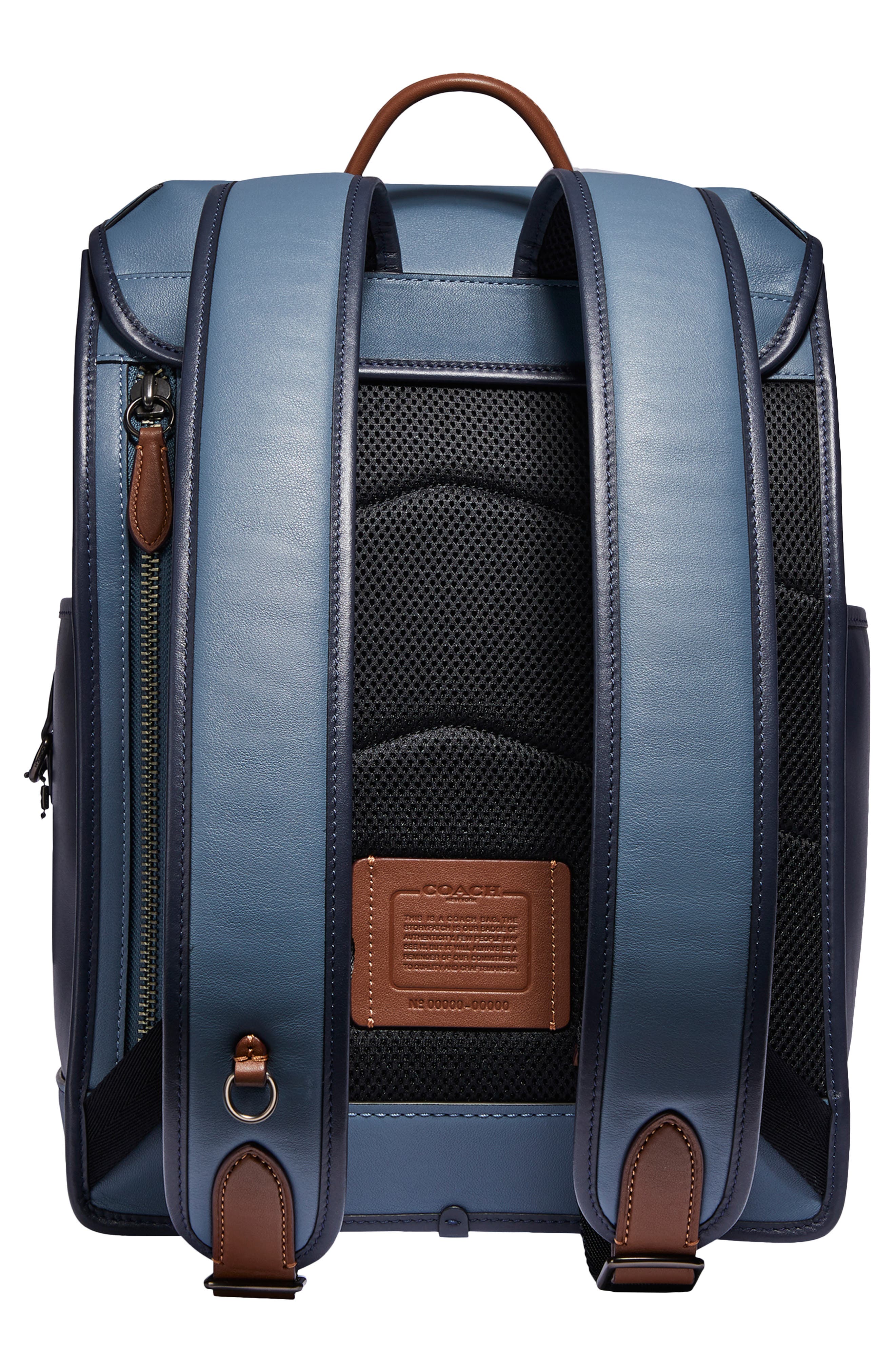 COACH League Colorblock Leather Backpack, Alternate, color, 