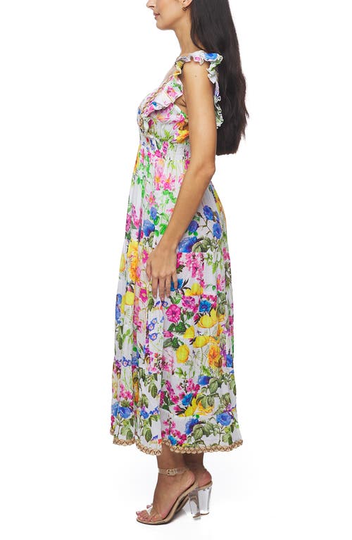 Ranee's Ranees Floral Maxi Sundress In White