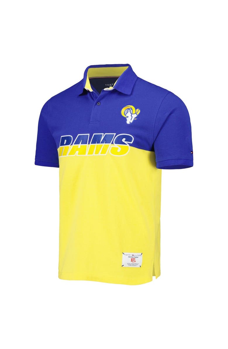 Tommy Hilfiger Men
s Tommy Hilfiger Gold/Royal Los Angeles Rams Color Block Polo, Alternate, color, Gold