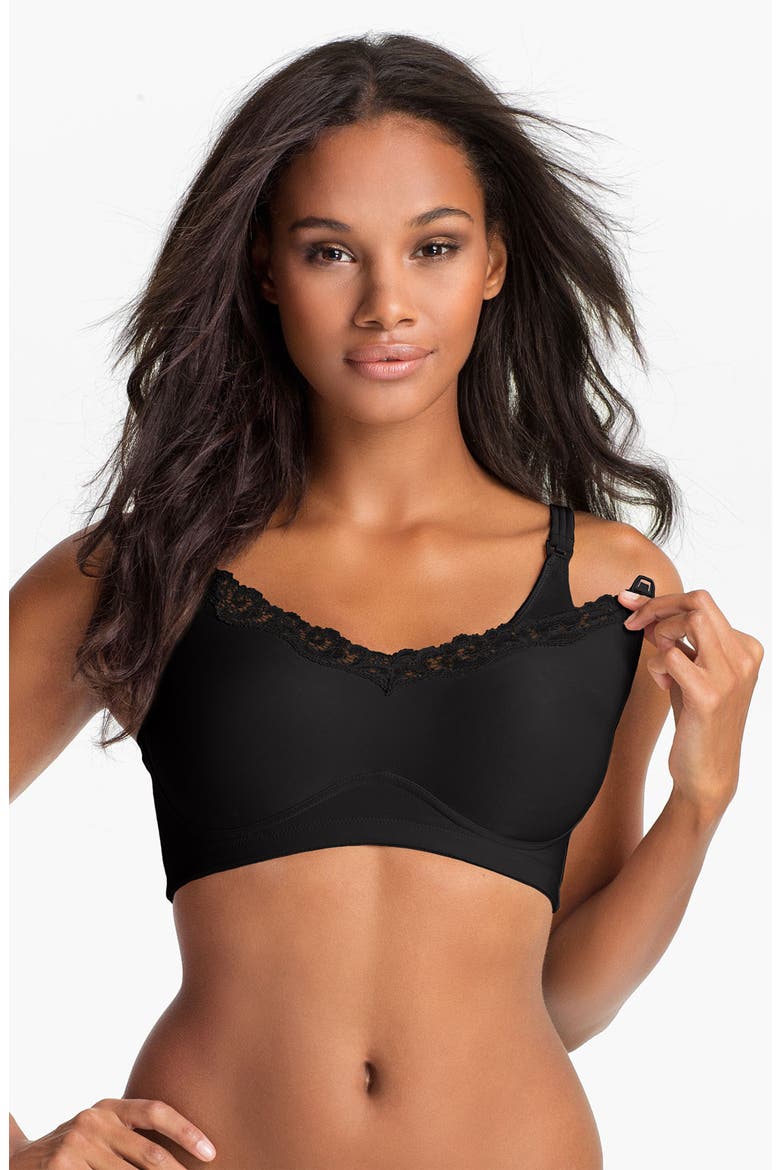 'Maternelle' Soft Cup Nursing Bra, Main, color, BLACK