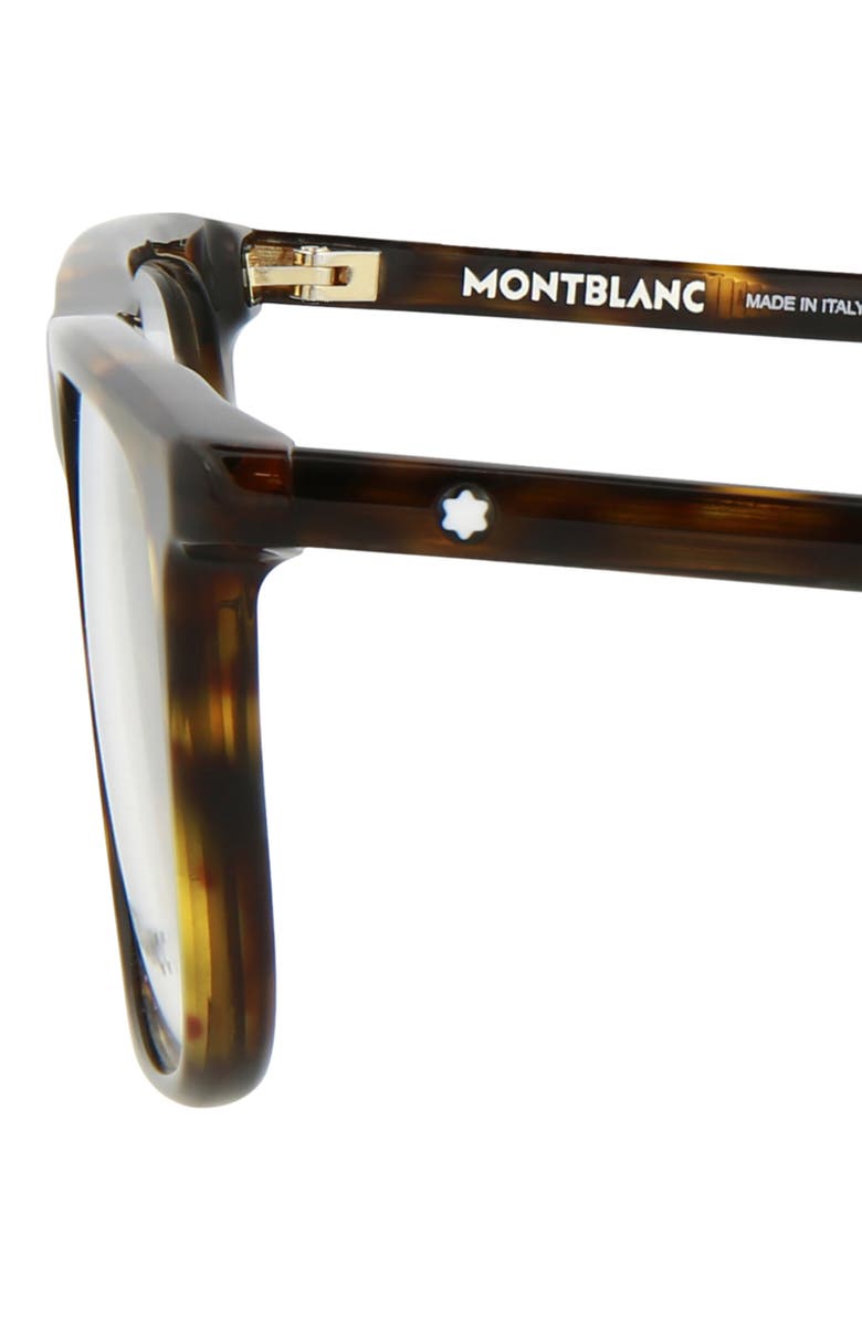 Montblanc 56mm Square Optical Glasses, Alternate, color, Havana Transparent