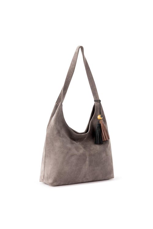The Sak Huntley Leather Hobo In Mushroom Suede