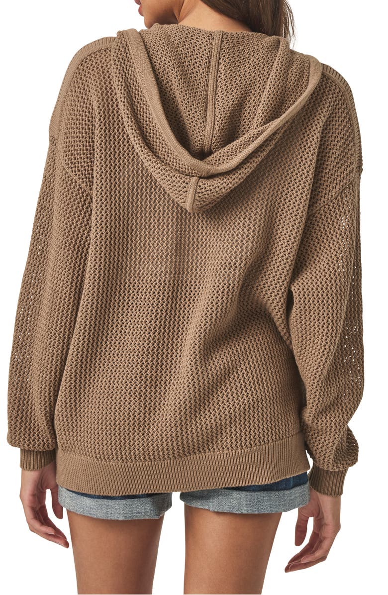 Splendid Nala Openwork Cotton Zip Hoodie, Alternate, color, 