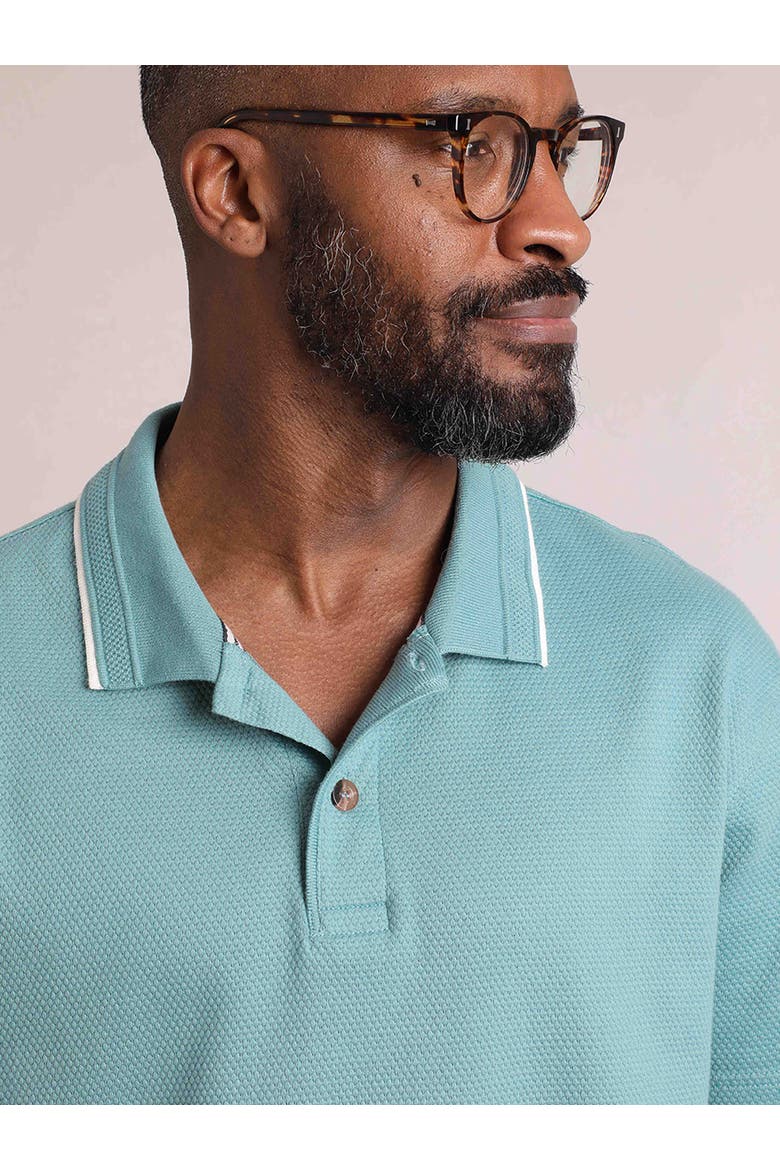 Powell Textured Polo Shirt, Main, color, Mineral Blue