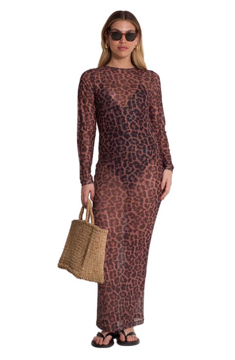 Wild Mesh Long Sleeve Dress Cover-Up