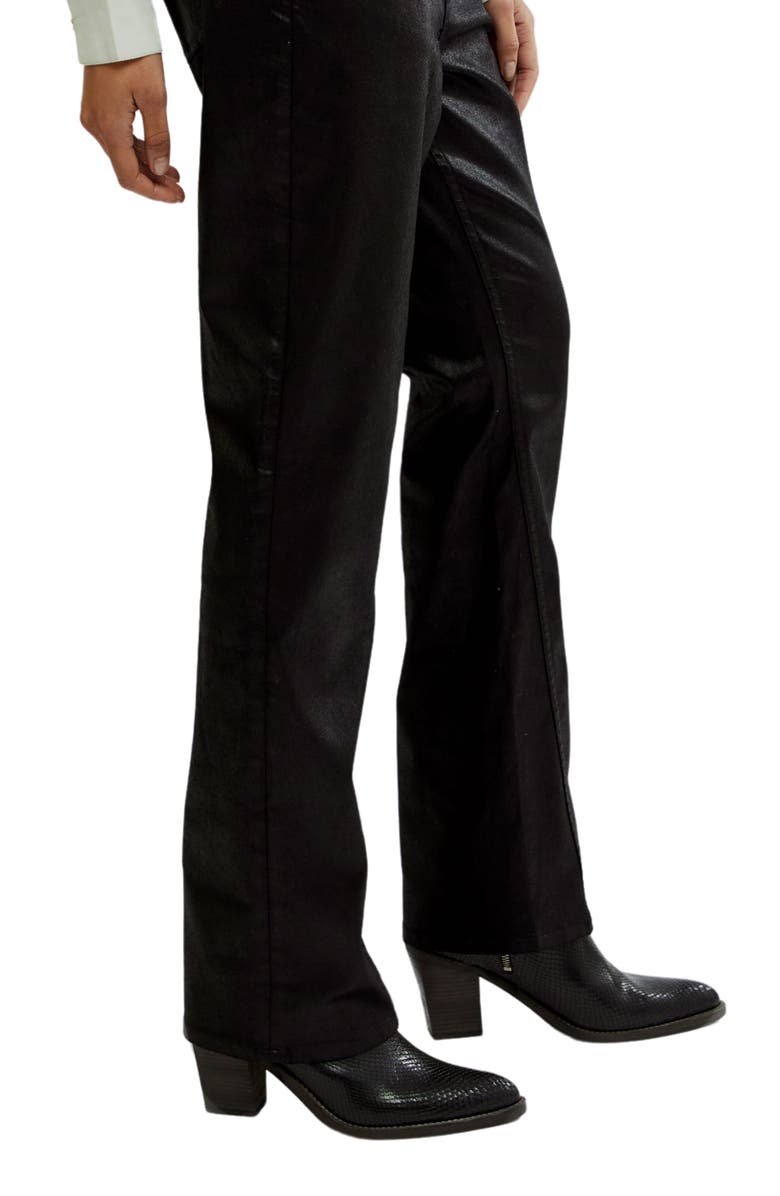 Free People Nocturne Coated High Waist Bootcut Jeans, Alternate, color,