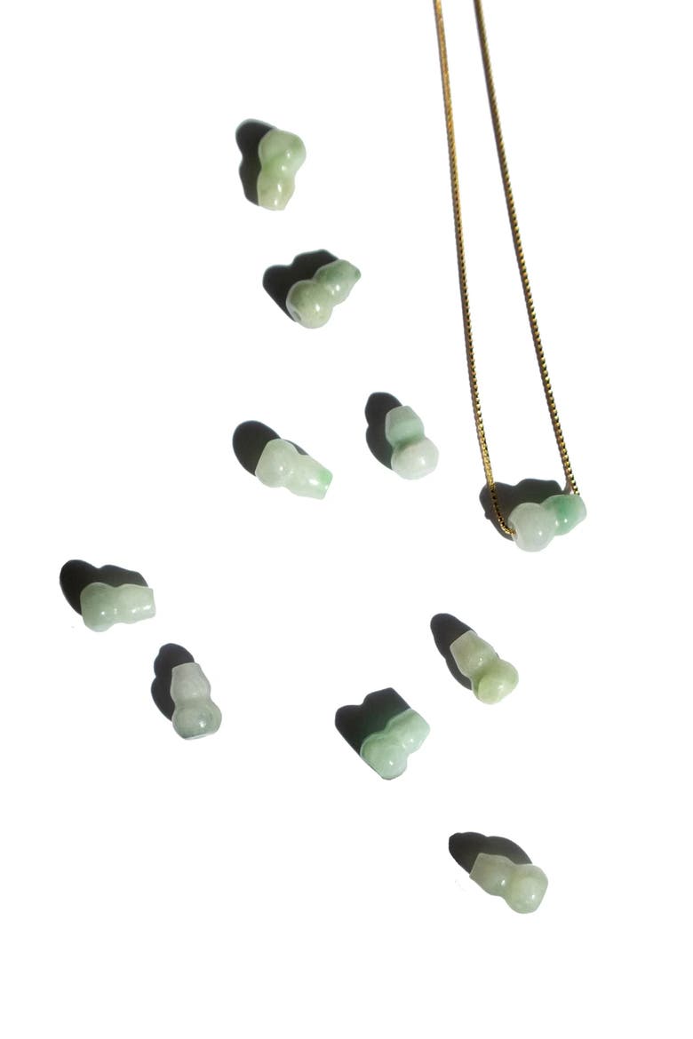 Mini Bottle Jade Pendant Necklace, Alternate, color, Light green