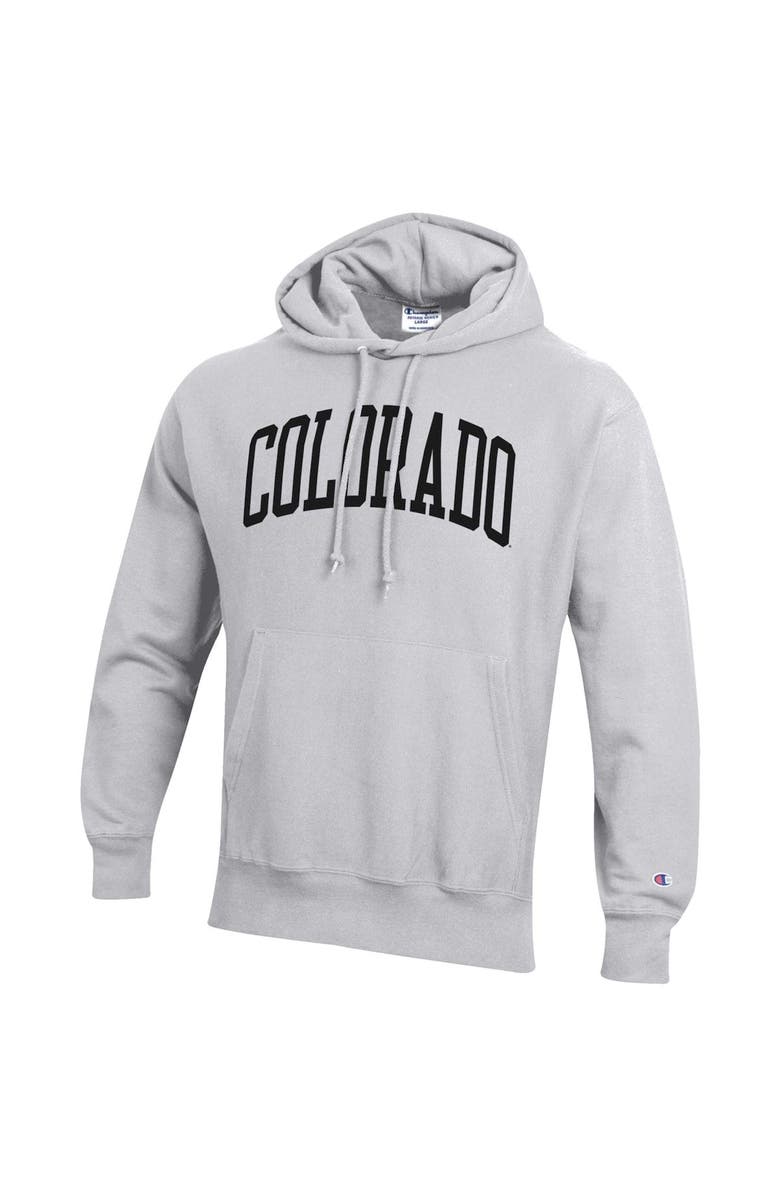 Champion Men's Champion Heathered Gray Colorado Buffaloes Team Arch Reverse Weave Pullover Hoodie, Alternate, color, Heather Gray