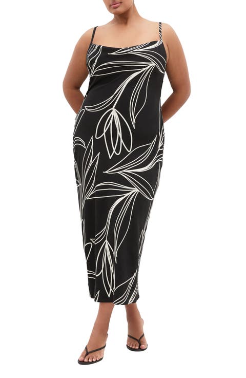 Sadie Floral Print Slipdress (Plus)