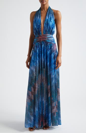Ramy Brook Reyna Chevron Sequin Maxi Dress | Nordstrom