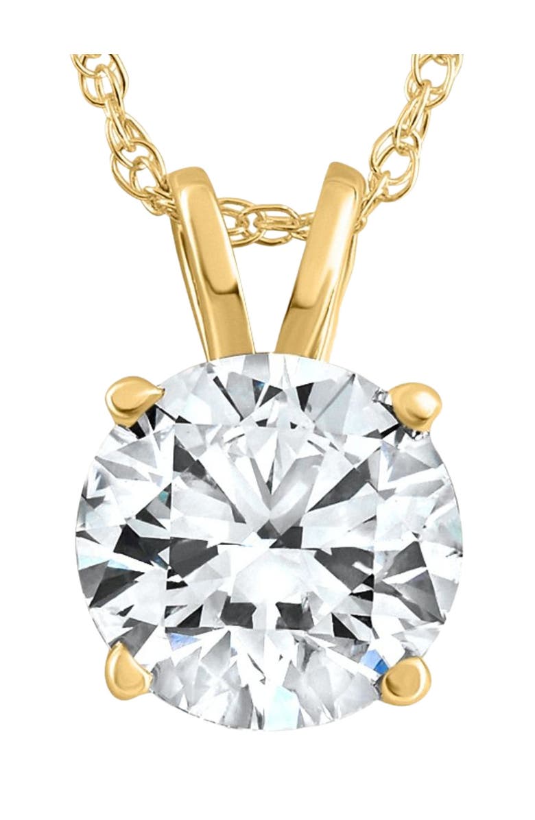 Bliss Diamond 1 1/4Ct Lab Grown Solitaire Diamond Pendant Gold Necklace, Main, color, 14K Yellow Gold
