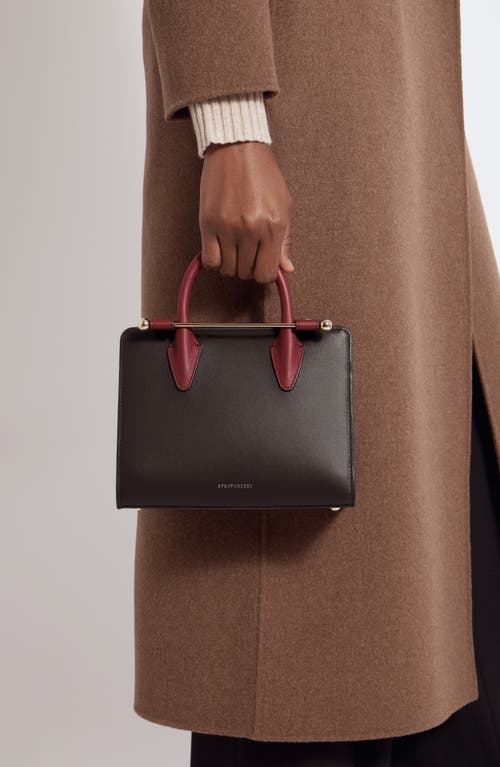 Strathberry Mini Colorblock Leather Tote In Brown