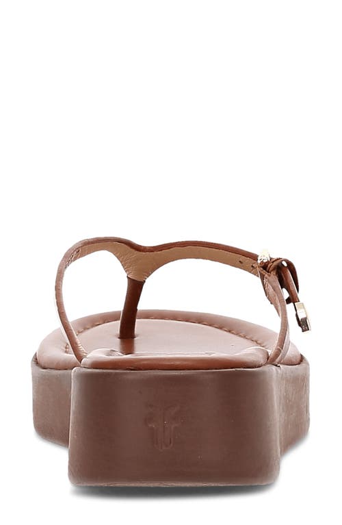 Frye Maya Leather Buckle Thong Sandals In Cinnamon