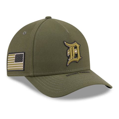 Youth New Era Olive Detroit Tigers 2026 Armed Forces Day 9FORTY M-Crown Adjustable Hat