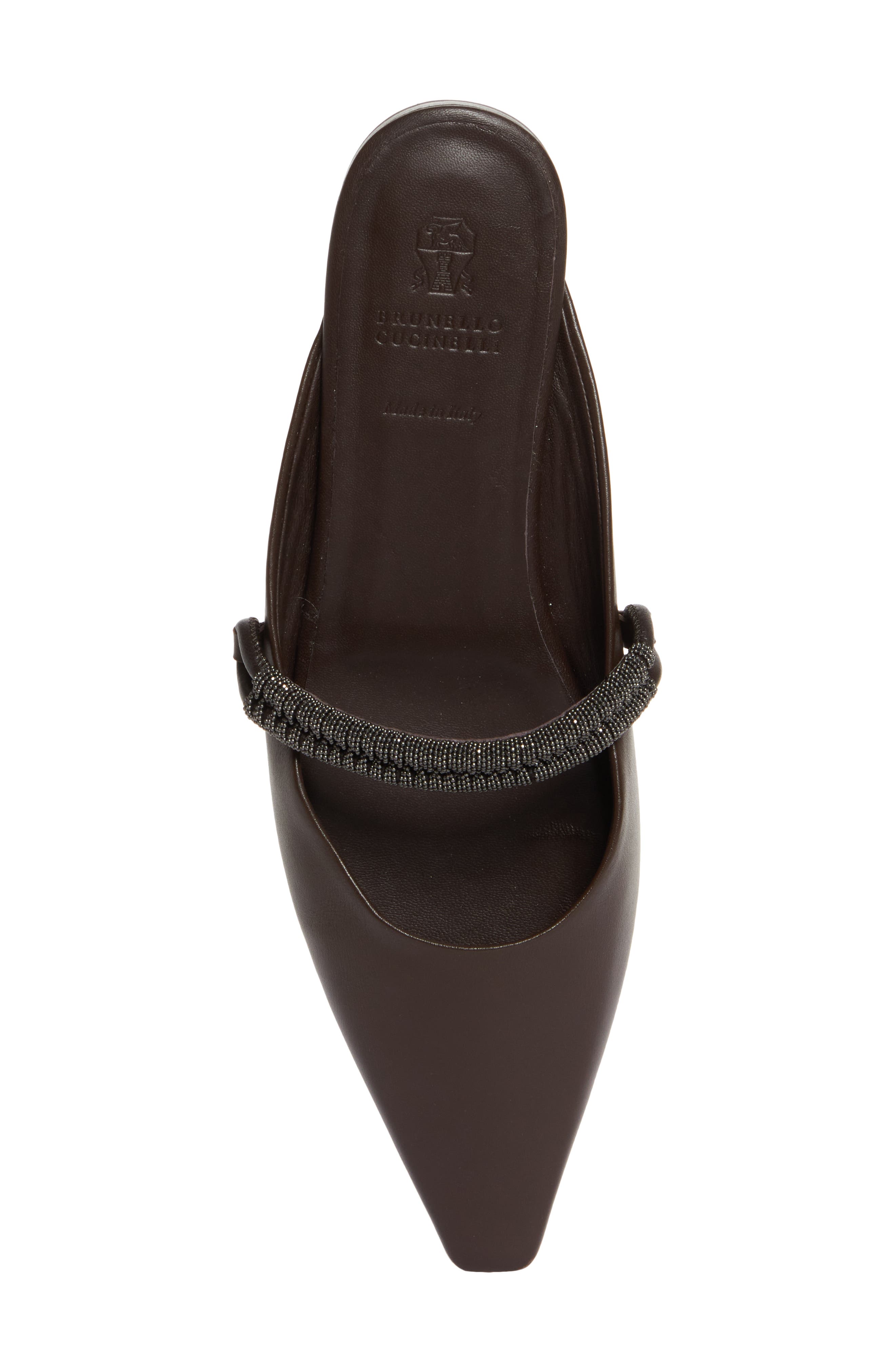 Brunello Cucinelli Monili Strap Mule, Alternate, color, Dark Brown