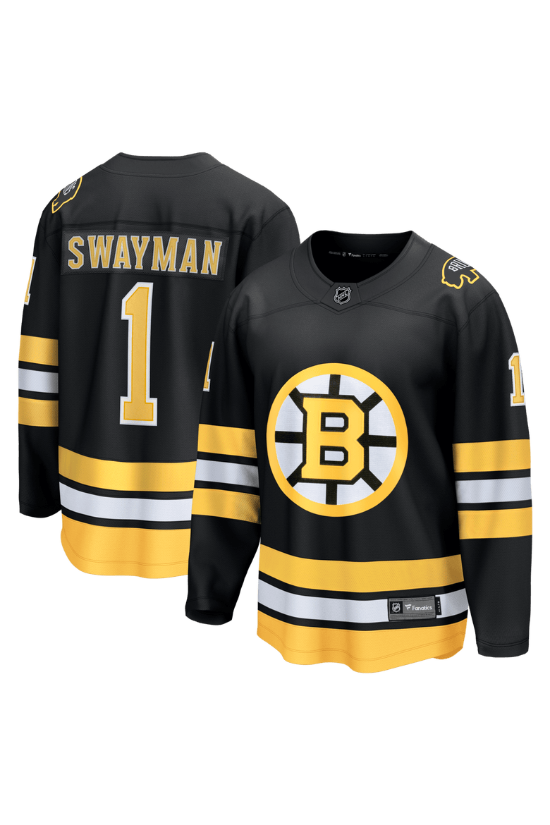 Men's Fanatics Jeremy Swayman Black Boston Bruins Home Breakaway Jersey, Main, color, Black