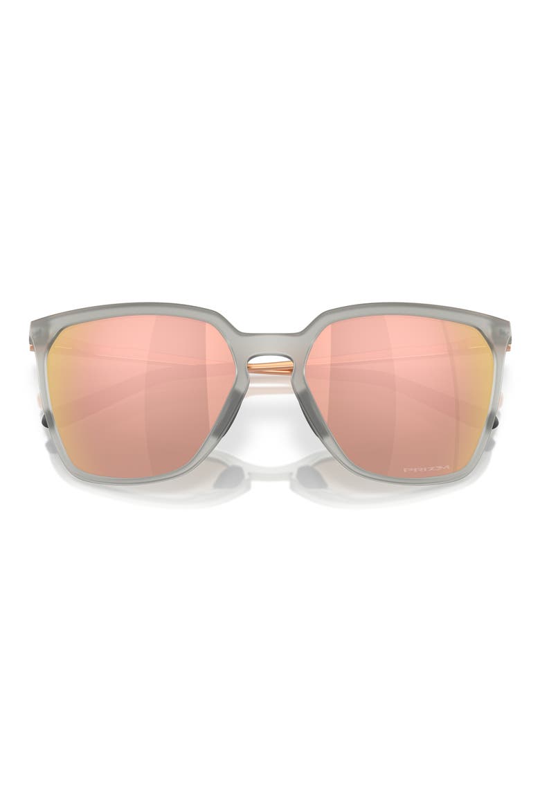 Prizm™ Berry 57mm Rectangular Sunglasses, Alternate, color, MATTE GREY / ROSE GOLD