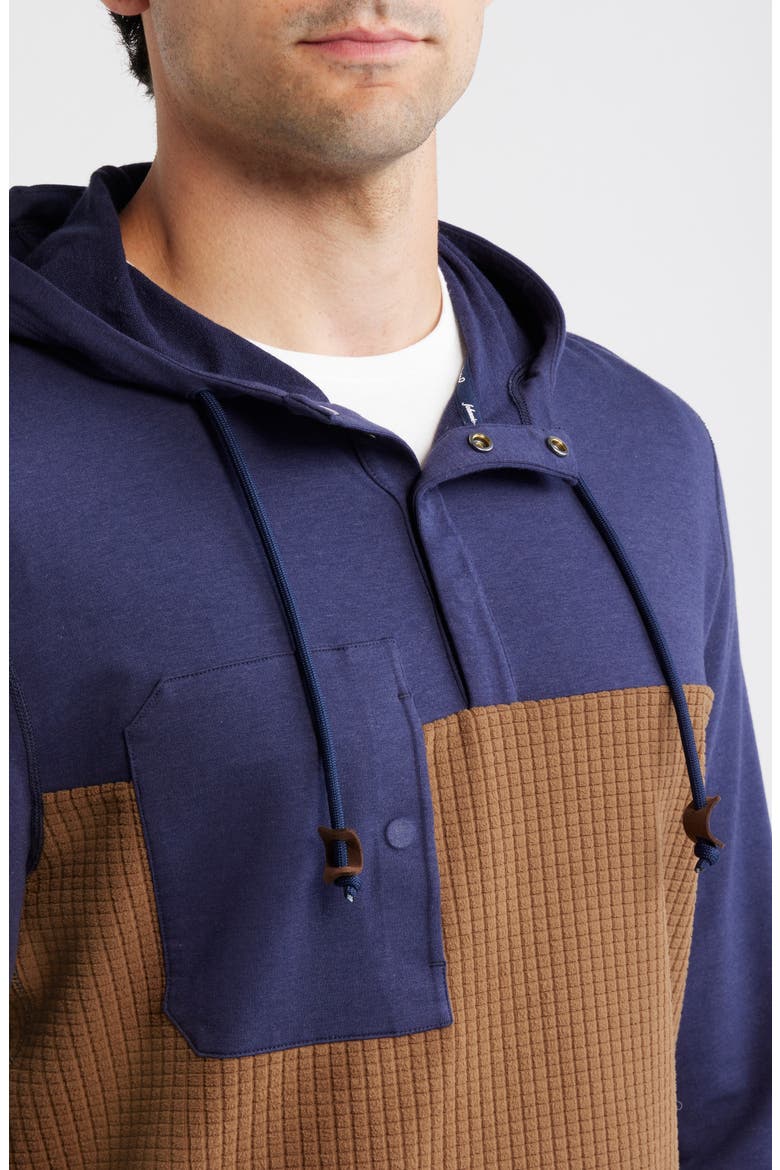 Waffle Panel Hoodie, Alternate, color, NAVY