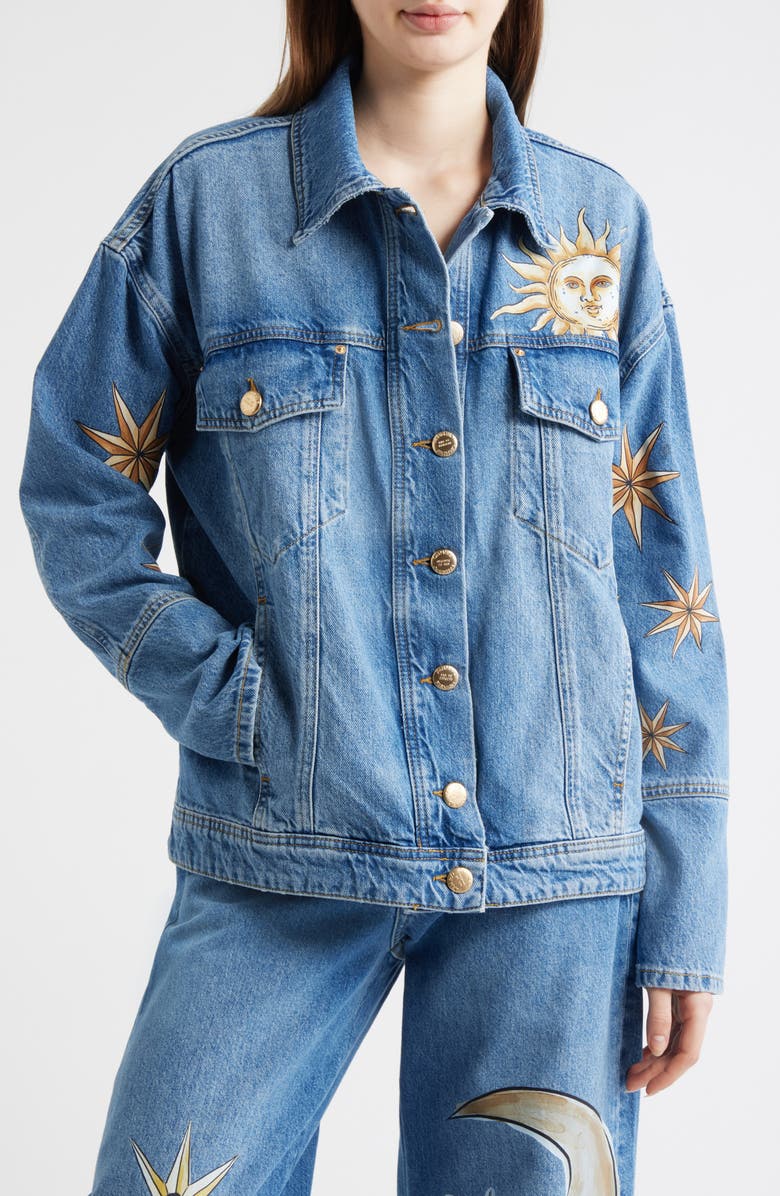 FARM Rio Mistical Denim Jacket, Alternate, color, Denim
