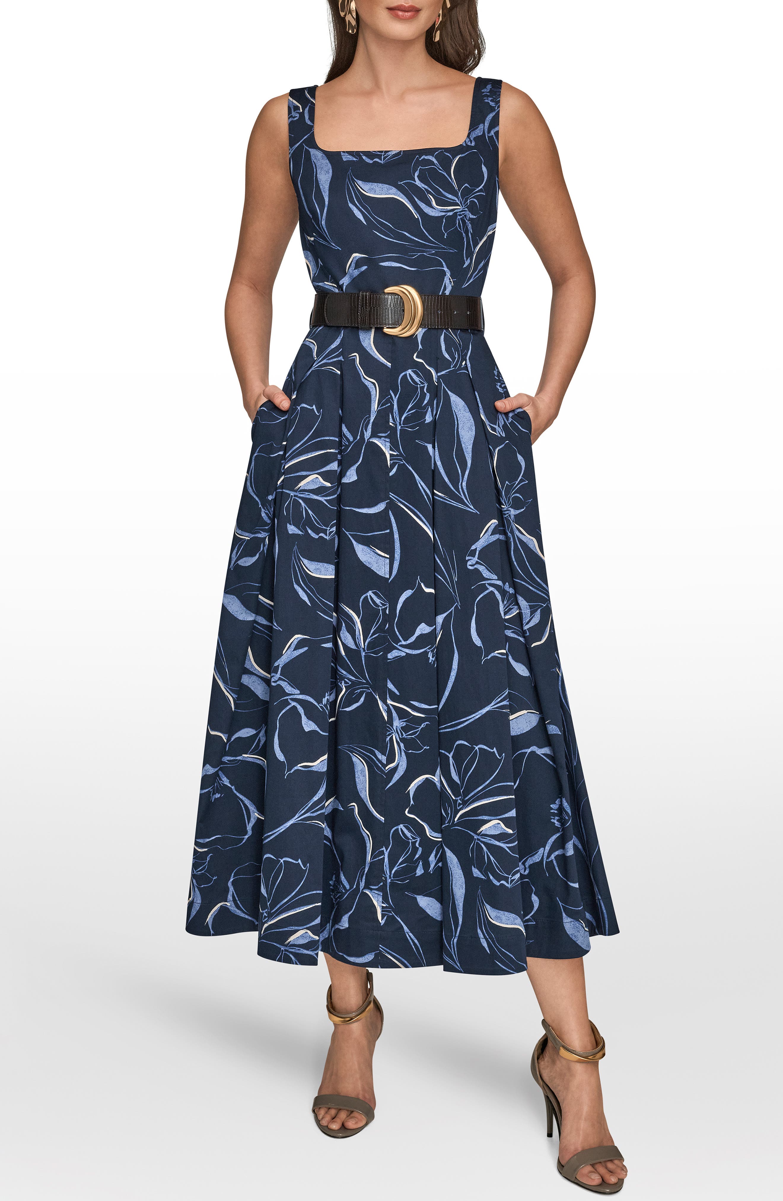 Donna Karan New York Belted Midi Dress